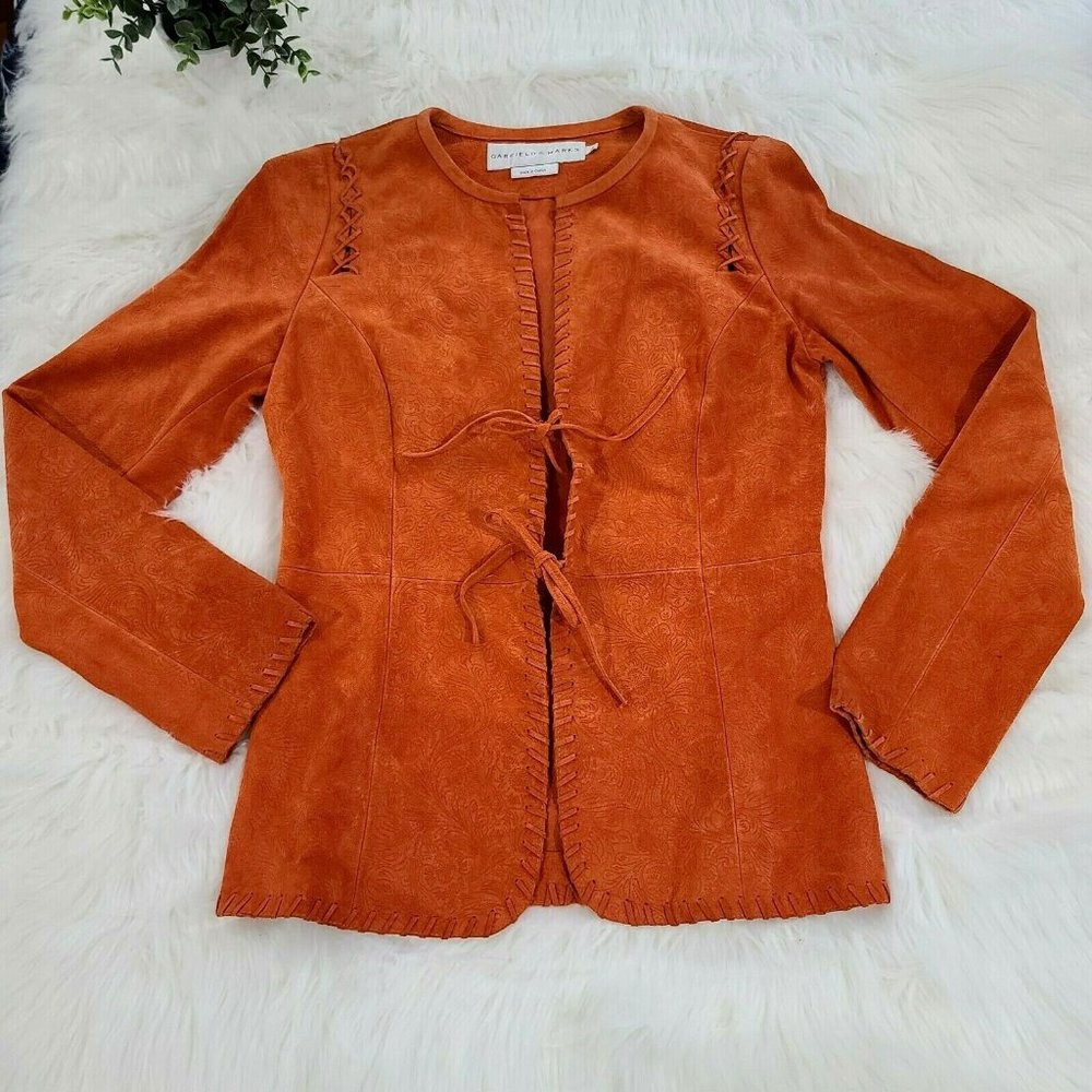 Garfield & Marks Leather Jacket Orange Size 4 Gem